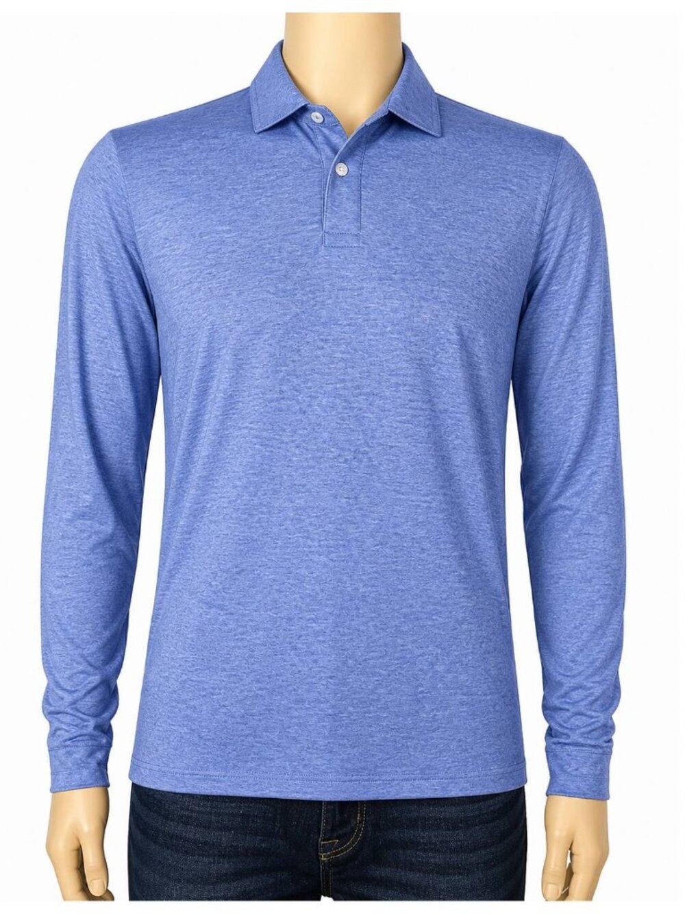 NEW  Nero Perla Men's Long Sleeve Polo Shirts Size Small
